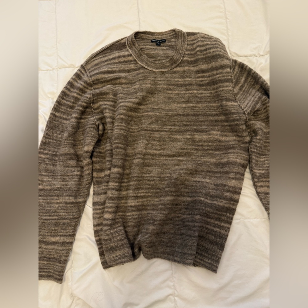 James Perse Marled Taupe Crewneck Sweater